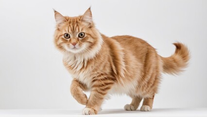 Obraz premium Cream siberian cat on grey background