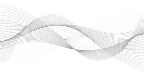 Abstract wave blend lines on transparent background. Design for banner, wallpaper, background and many more. Undulate Grey Wave Swirl, frequency sound wave, twisted curve lines with blend effect.	

