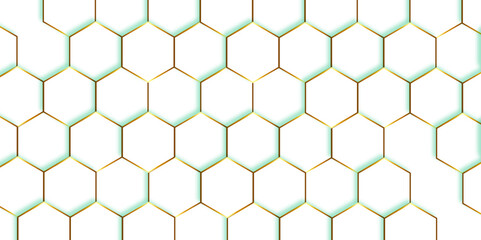 Abstract pattern with hexagonal white and gray technology line paper background. Hexagonal 3d vector grid tile and mosaic structure simple style hexagonal graphic concept. Futuristic surface design.	
