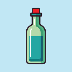 Water bottle flat style vector illustration