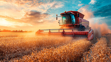 Obraz premium Abundant soybean harvest, agriculture field