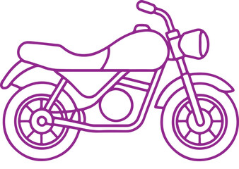 Motorbike logo, icon. Vector illustration isolated on white background Motor bike line art icon illustration