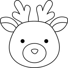 Cute deer head outline vector.
Deer face cartoon outline svg.