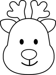 Cute deer head outline vector.
Deer face cartoon outline svg.