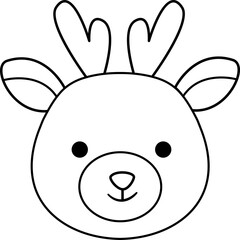 Cute deer head outline vector.
Deer face cartoon outline svg.