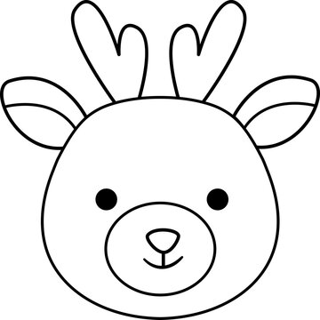 recommend clip art: Cute deer head outline vector.
                    Deer face cartoon outline svg.