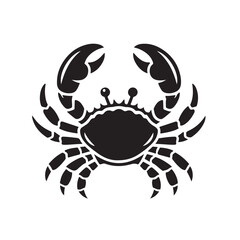 Black and White Crab Silhouette Illustration.eps