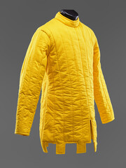 Historical fashion. Medieval knight cloth. Padded jacket gambeson.