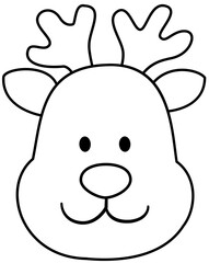 Cute deer head outline vector.
Deer face cartoon outline svg.