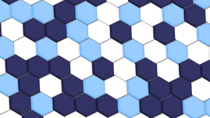 Fototapeta premium Abstract colorful hexagon pattern background 3d render. A geometric pattern of pastel colored hexagons.