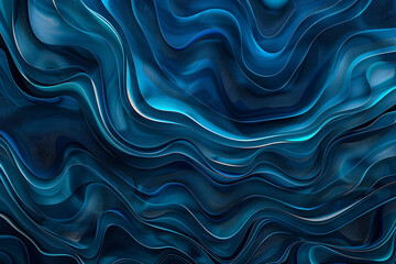 Fototapeta premium Abstract blue background with wavy lines and patterns, 