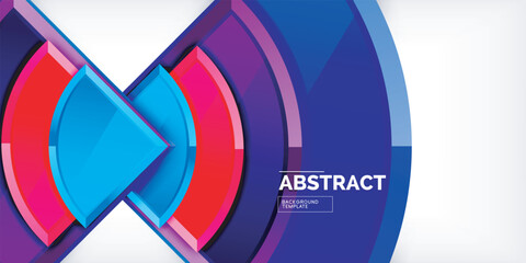 Obraz premium Glossy circles geometric background. Vector Illustration For Wallpaper, Banner, Background, Card, Book Illustration, landing page