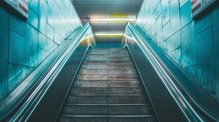 Fototapeta premium Taking the Stairs Instead of the Elevator