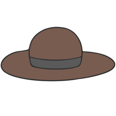 simple brown hat sign