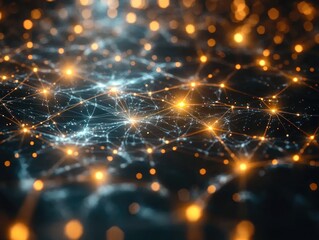 Glowing network connections representing abstract digital communication
