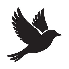 Obraz premium isolated bird silhouette vector illustration white background