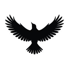 Obraz premium isolated bird silhouette vector illustration white background