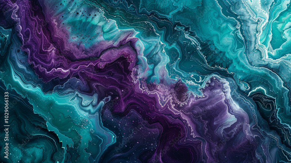 Canvas Prints psychedelic turquoise merging into vivid violet with a noisy, grainy texture