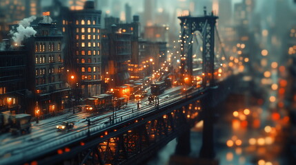 Obraz premium Timeless City with a Blend of History, Fantasy, and Industry