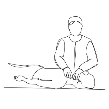line art massage therapist patient clip art preview