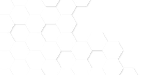 Abstract white background with hexagon and hexagonal background. Luxury white pattern with hexagons. abstract 3d hexagonal background with shadow. 3D futuristic abstract honeycomb mosaic background.