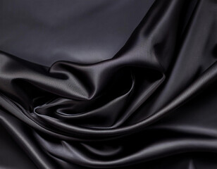 Obraz premium Abstract texture of natural black or dark gray color fabric as concept background. Fabric texture of natural cotton or linen, silk or satin, wool or jersey textile material. Luxurious dark background.