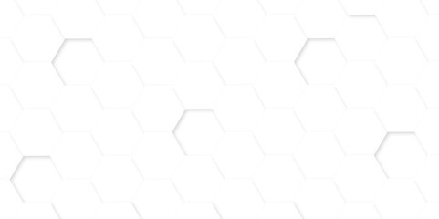 Abstract white background with hexagon and hexagonal background. Luxury white pattern with hexagons. abstract 3d hexagonal background with shadow. 3D futuristic abstract honeycomb mosaic background.
