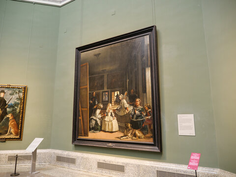 Las Meninas by Diego Velazquez painting inside the Museo del Prado art gallery and museum on August 4, 2024 in Madrid, Spain
