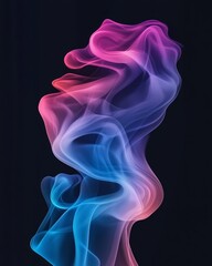 Obraz premium Striking Silhouette of Colorful Smoke Waves