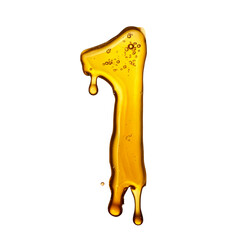 Number 1 made of melted honey