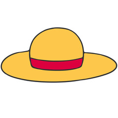simple red straw hat sign