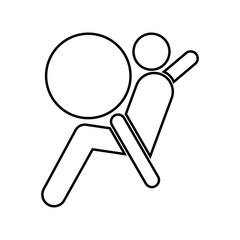Airbag Icon. Car Airbag System. Vector Illustration. 