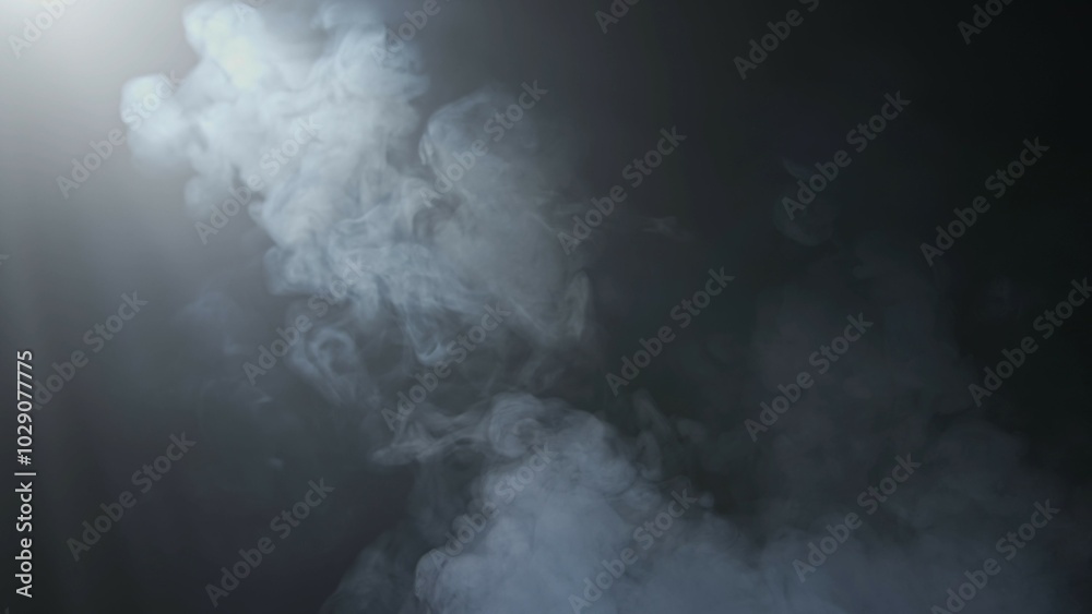 Wall mural soft diffused rays of light cut through the hazy darkness.