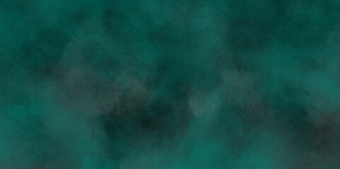 Green background with elegant vintage texture. Smoke in the dark. Abstract watercolor background with splashes. abstract cloud and vapor texture background. Teal color powder explosion .