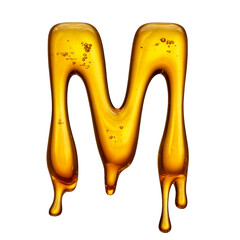 Letter M made of melted honey