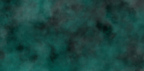 Green background with elegant vintage texture. Smoke in the dark. Abstract watercolor background with splashes. abstract cloud and vapor texture background. Teal color powder explosion .