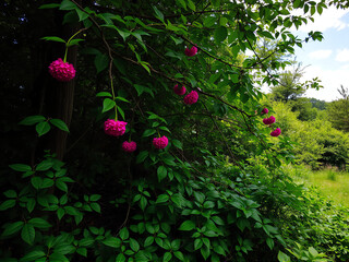 Naklejka premium Beautiful pink rose bush