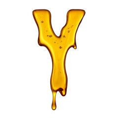 Letter Y made of melted honey