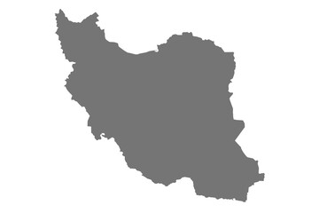 Obraz premium grey colour Iran map, Iran solid map, middle East country