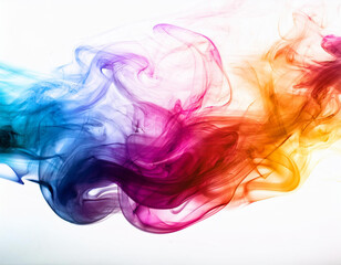 Fototapeta premium Multicolored jetstream ink in water on a white background