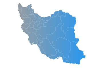 Iran administrative map. provinces map of Iran, blank Map, empty map of Iran country