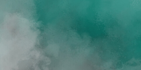 Green background with elegant vintage texture. Smoke in the dark. Abstract watercolor background with splashes. abstract cloud and vapor texture background. Teal color powder explosion .