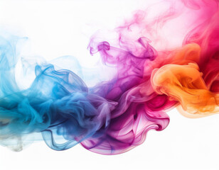 Fototapeta premium Multicolored jetstream ink in water on a white background