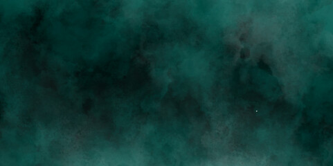 Green background with elegant vintage texture. Smoke in the dark. Abstract watercolor background with splashes. abstract cloud and vapor texture background. Teal color powder explosion .