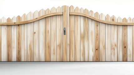Wooden gate design with curved tops
