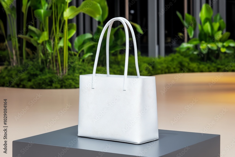Poster Minimalist outline of a simple tote bag, with clean lines and subtle detailing, focusing on the functionality and simplicity of the design
