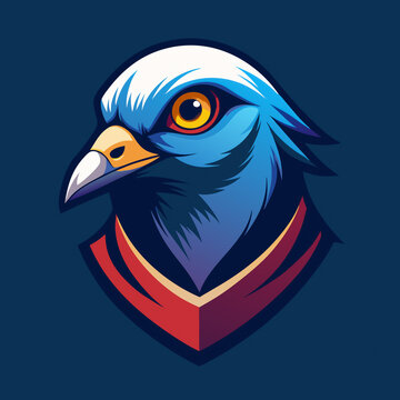 recommend clip art: Flat Pigeon Head Vector Logo with Creative Dove Design - Ideal for T-Shirt Printing, Billboards, and Flex Projects