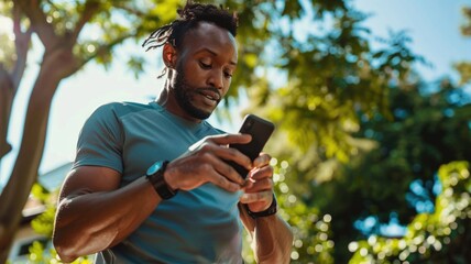 Young person using smartphone , National Health Awareness Month