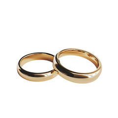Two Shiny Gold Wedding Bands Symbol of Love