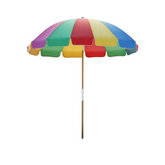 Obraz premium Colorful Striped Beach Umbrella Summer Shade